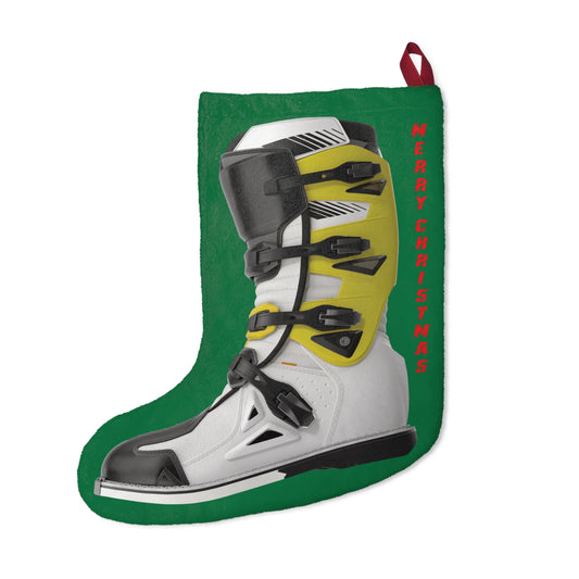 Moto X Boot - Yellow - Green Christmas Stocking