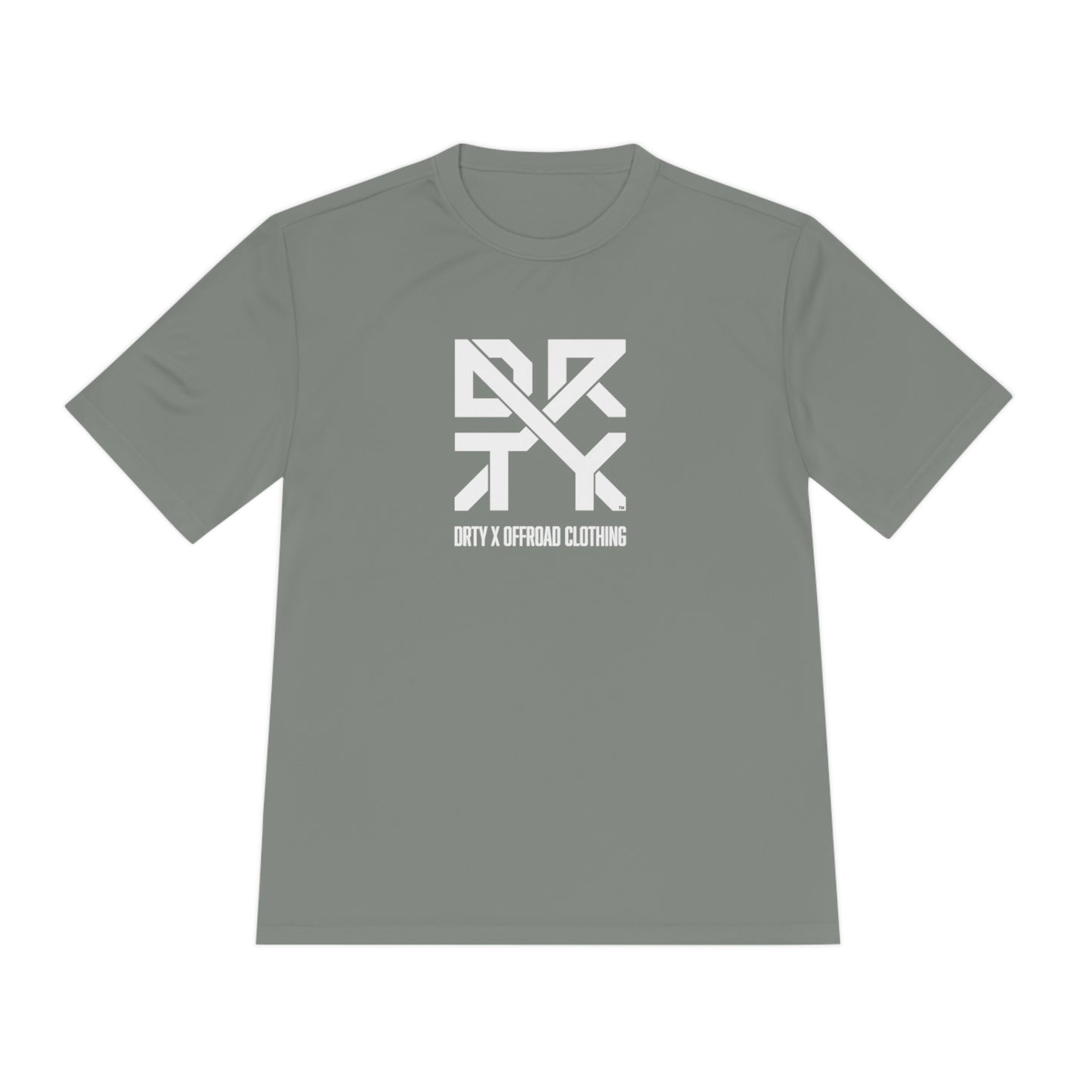 This image showcases the front view of a T-shirt with a large DRTY X Logo on the center of the shirt.
