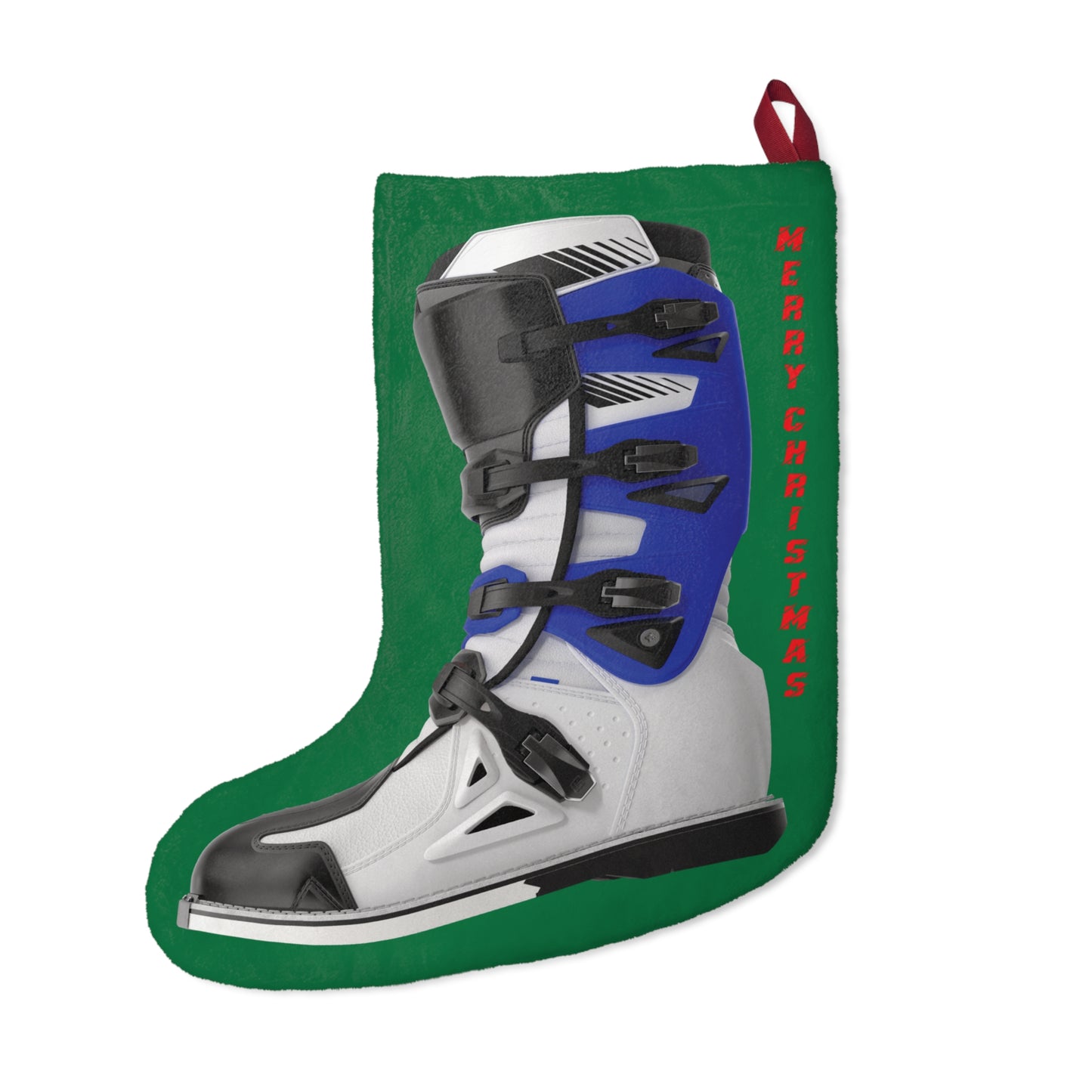 Moto X Boot - Blue - Green Christmas Stocking