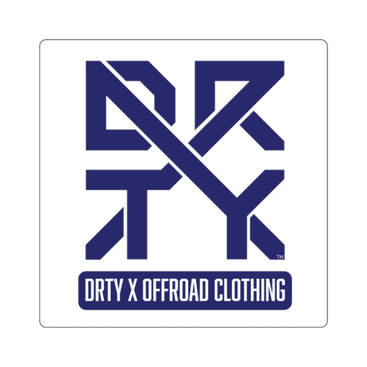 This image shows a square DRTY X Logo sticker on a white background.