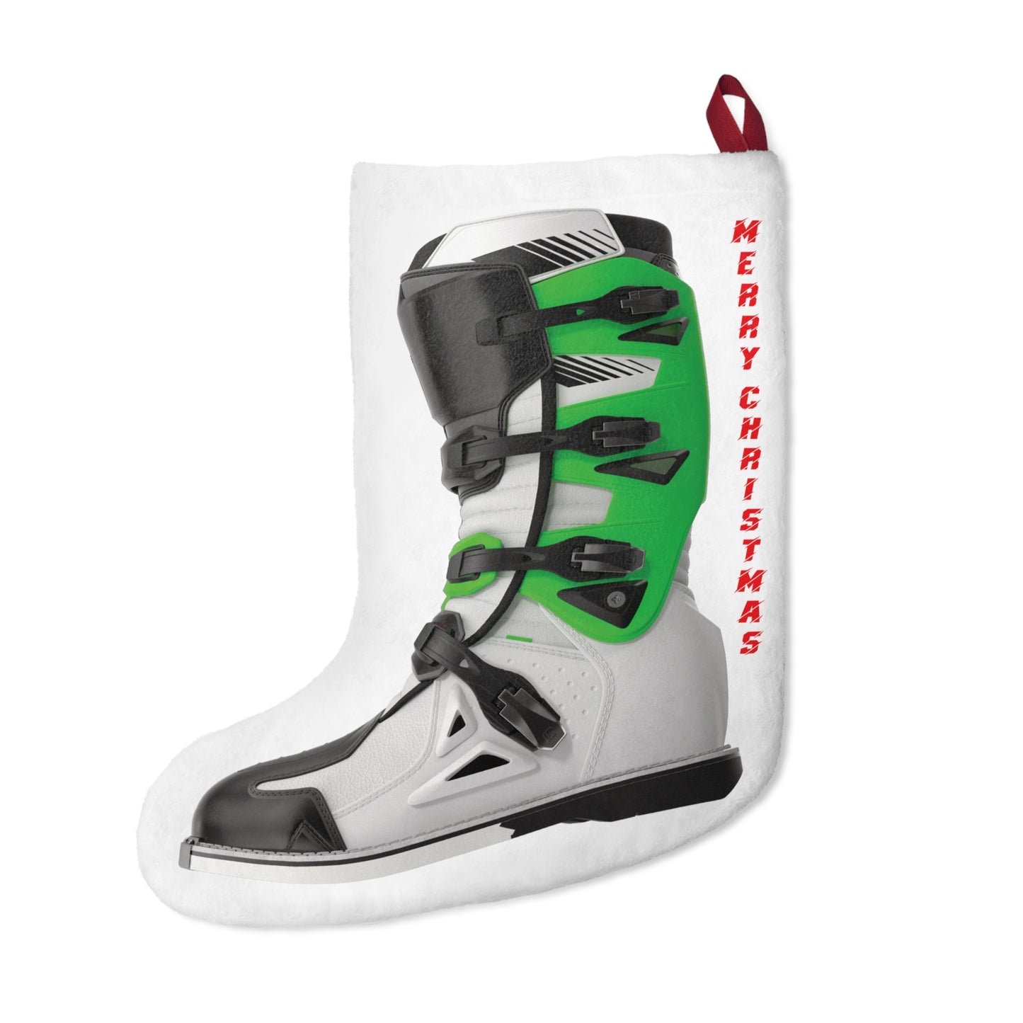 Moto X Boot - Green Christmas Stocking