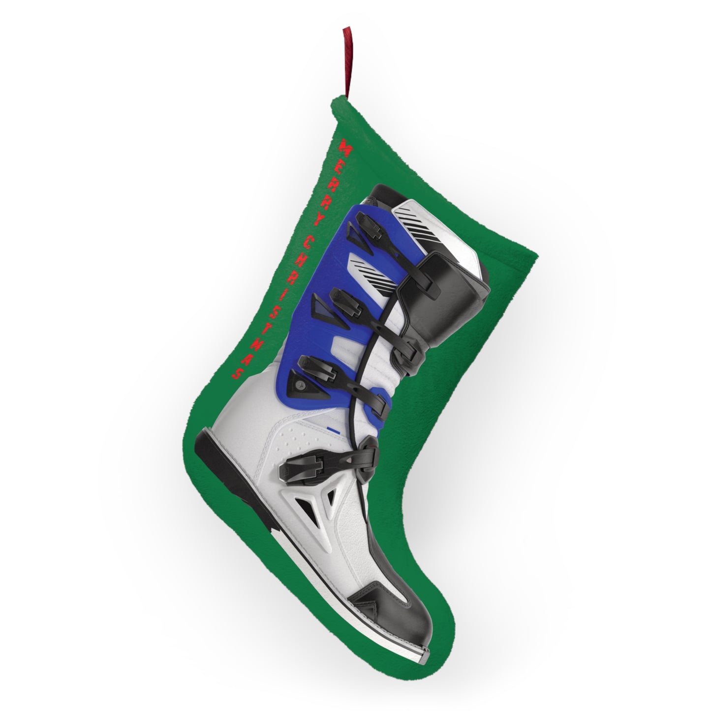 Moto X Boot - Blue - Green Christmas Stocking