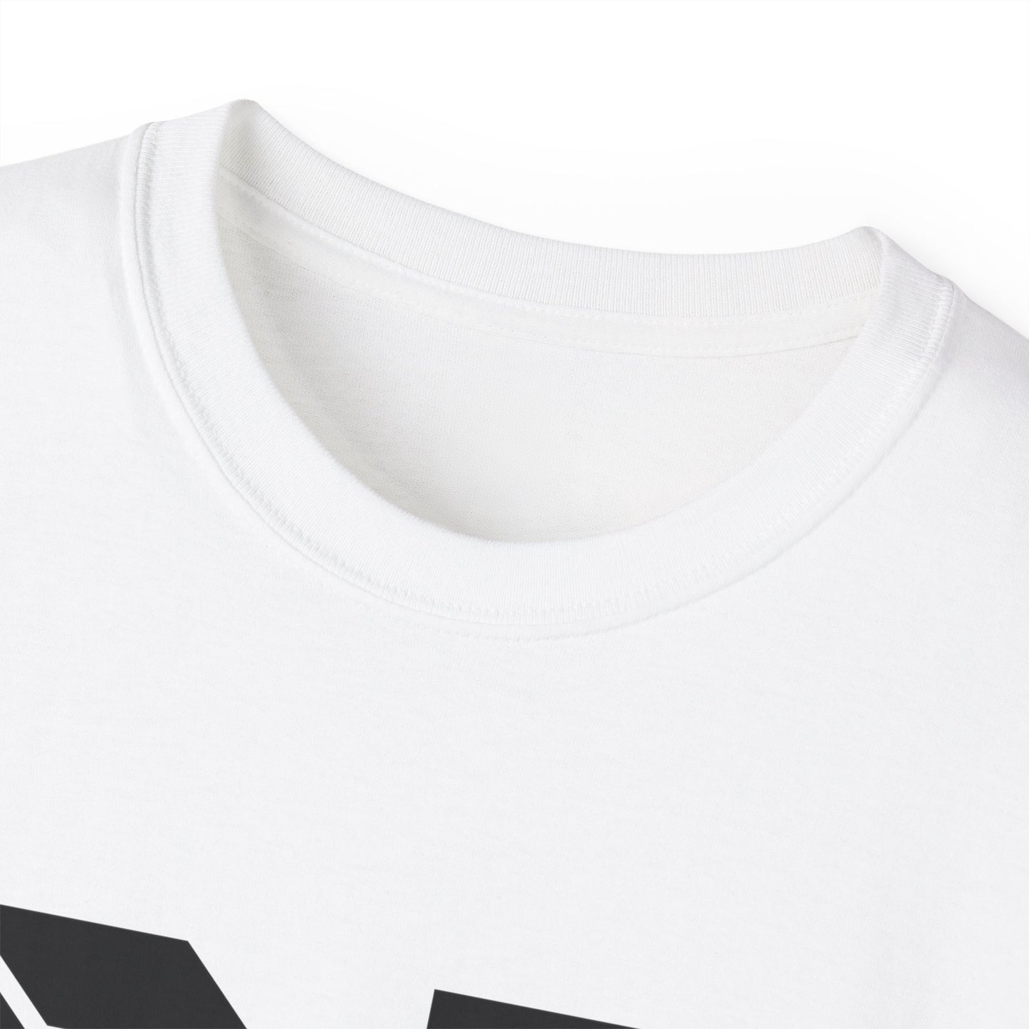 A view of the front of the shirt with a cropped DRTY X logo in the collar and front of the shirt.