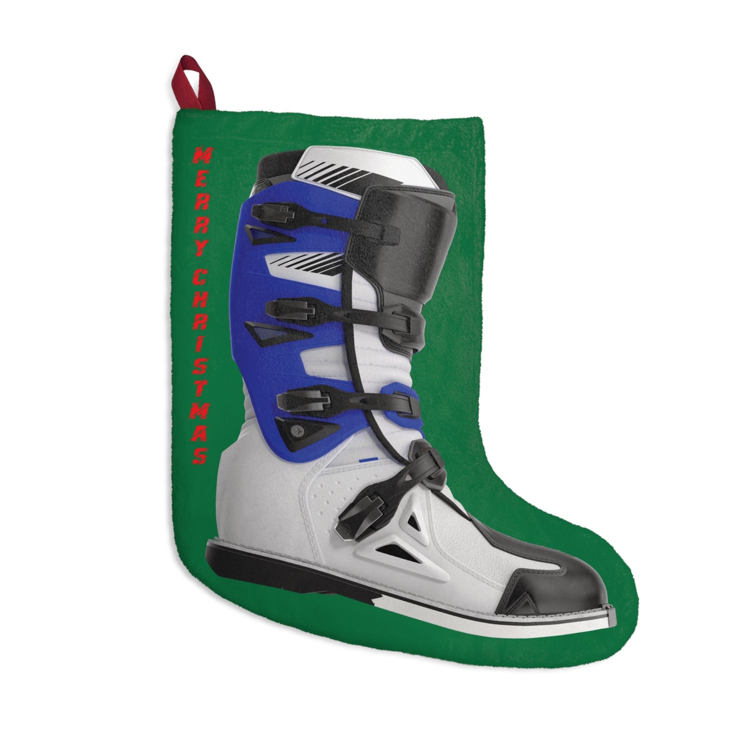 Moto X Boot - Blue - Green Christmas Stocking