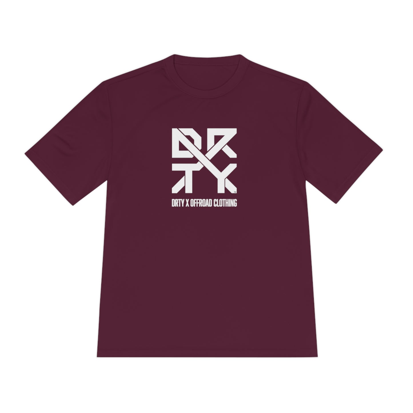 This image showcases the front view of a T-shirt with a large DRTY X Logo on the center of the shirt.