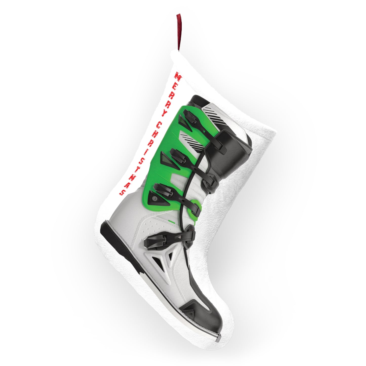 Moto X Boot - Green Christmas Stocking
