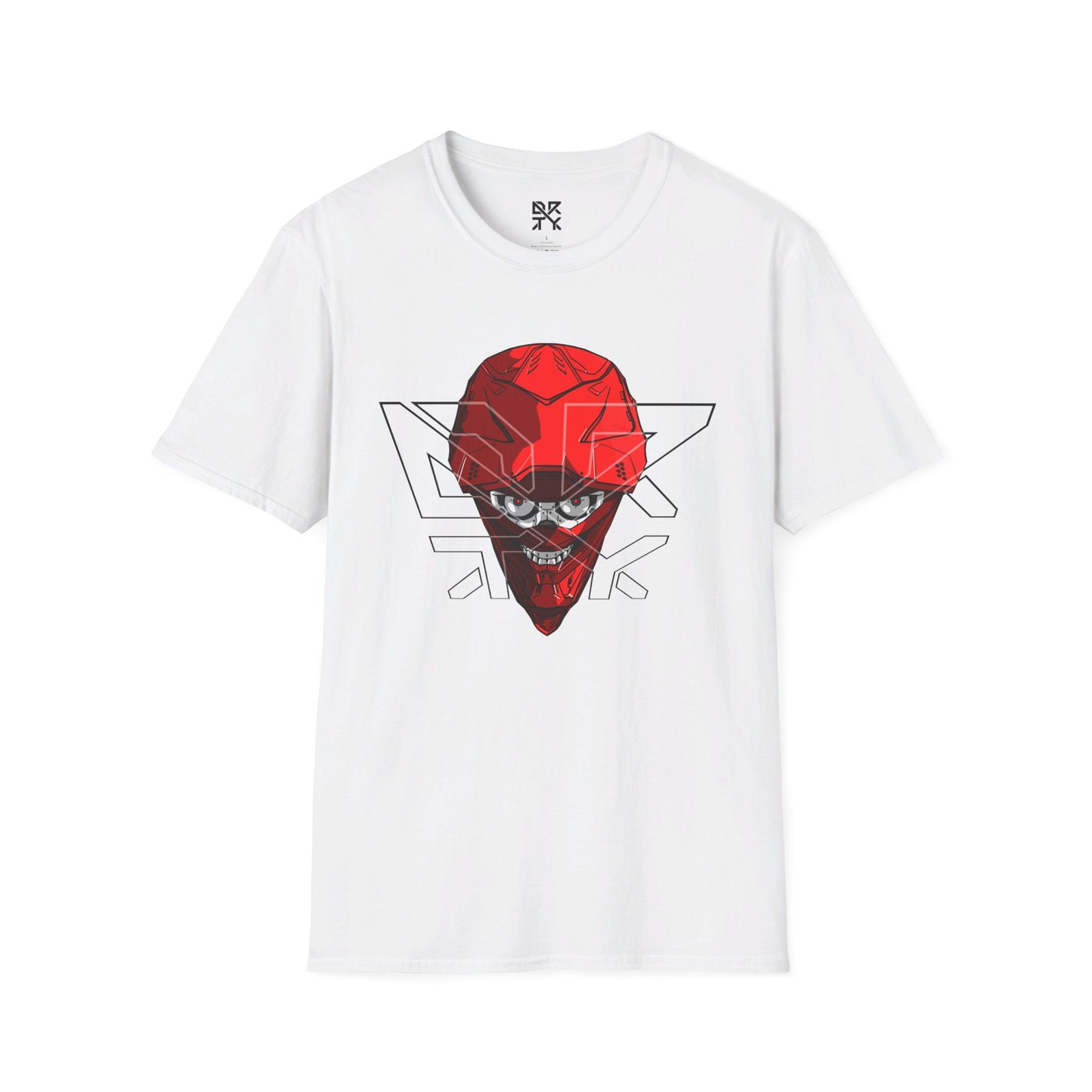 Skellmet-Front-Red-Unisex Softstyle T-Shirt