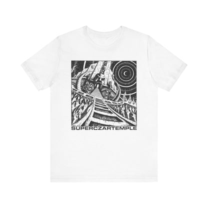 a superczartemple band tshirt featuring inked graphics by artist DEC (Davide Edoardo Cassano)