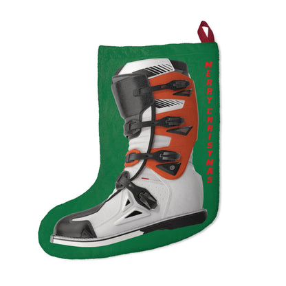 Moto X Boot - Orange - Green Christmas Stocking