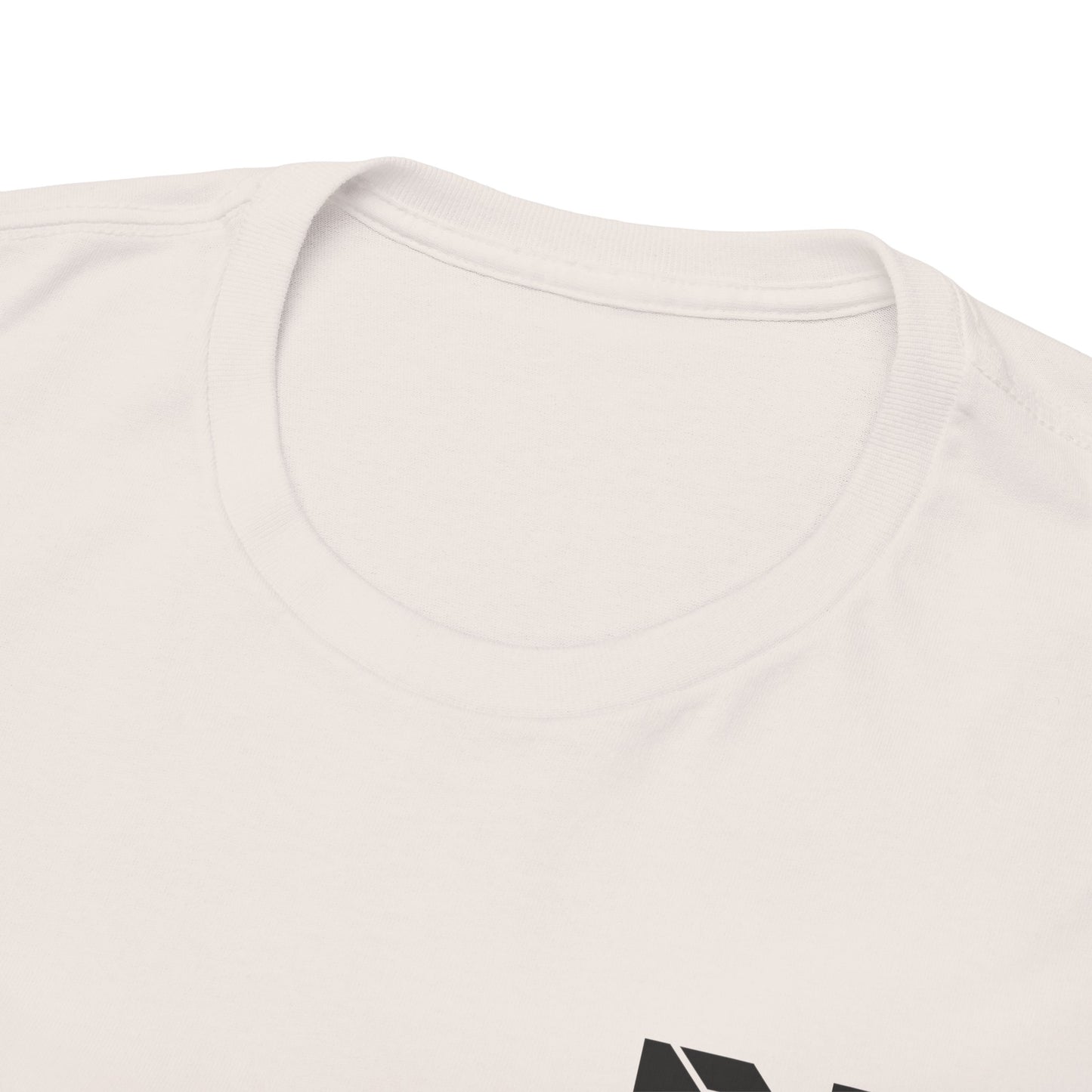 This image showcases the inside view of a T-shirt collar with a DRTY X logo printed on the inside.