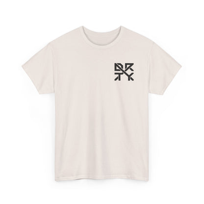 This image showcases a front view of a T-shirt with a left front chest with a DRTY X logo.