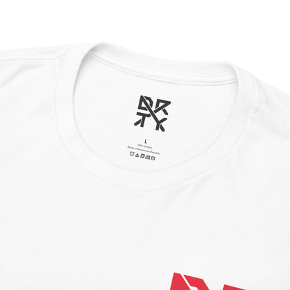 This image showcases the inside view of a T-shirt collar with a DRTY X logo printed on the inside.
